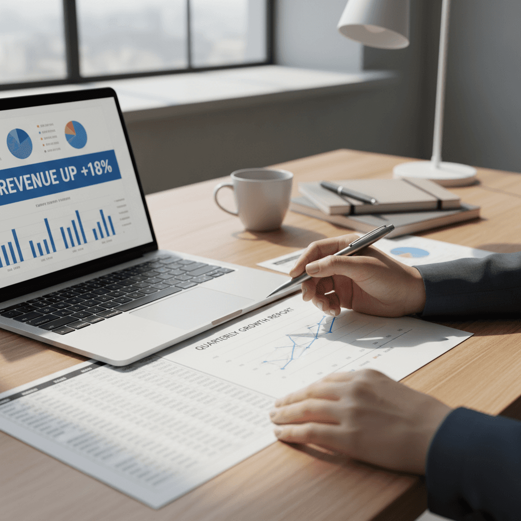 Professional reviewing financial strategy documents